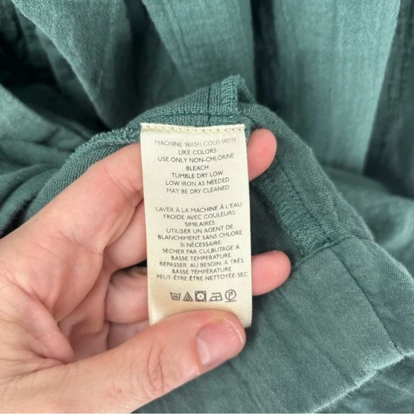 Free People Thalia Mini Shirtdress S Pullover Jacket Button Oversized Teal Boho - Picture 12 of 16